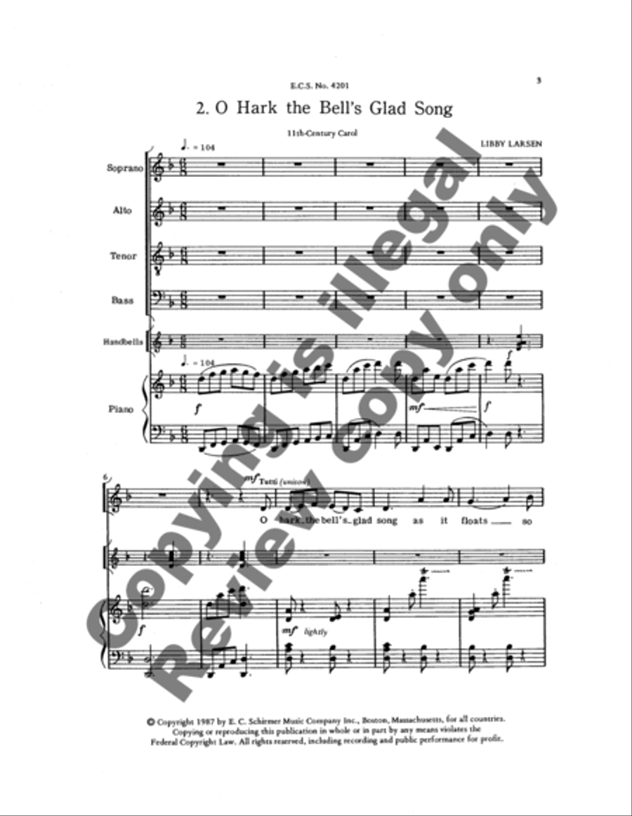 Ringeltänze 2. O Hark the Bell's Glad Song (Choral Score)