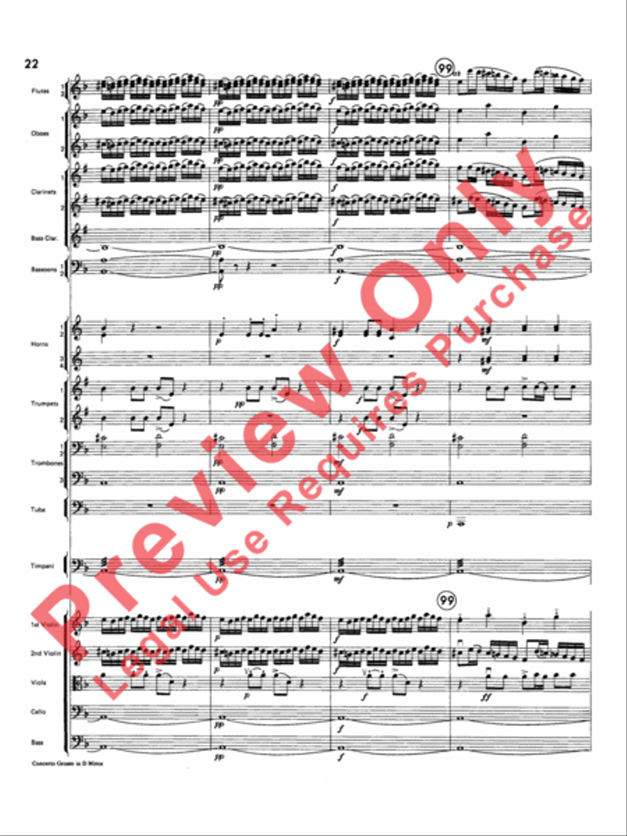 Concerto Grosso in D Minor Full Orchestra scores gallery preview page 23