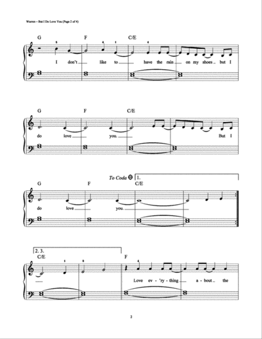 But I Do Love You Easy Piano scores gallery preview page 2