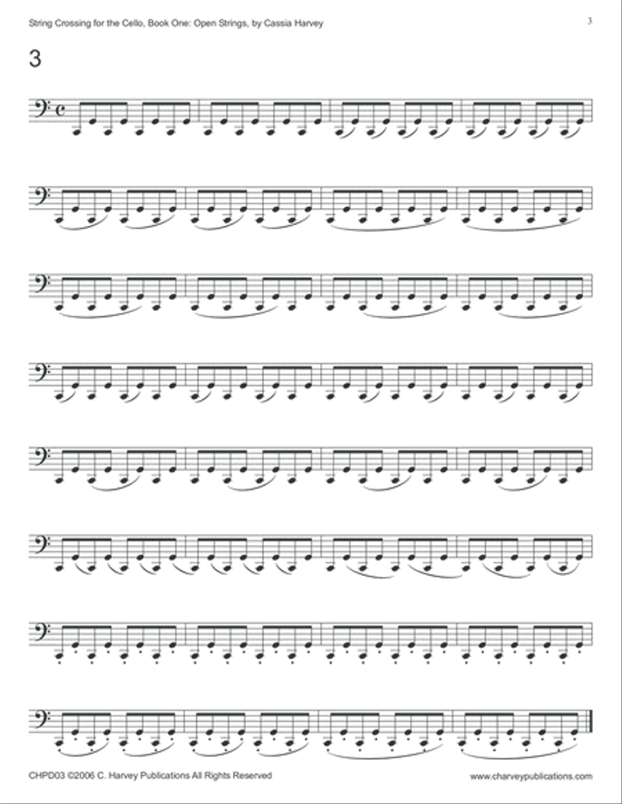 String Crossing for the Cello, Book One; the Open String Book Cello Solo scores gallery preview page 5