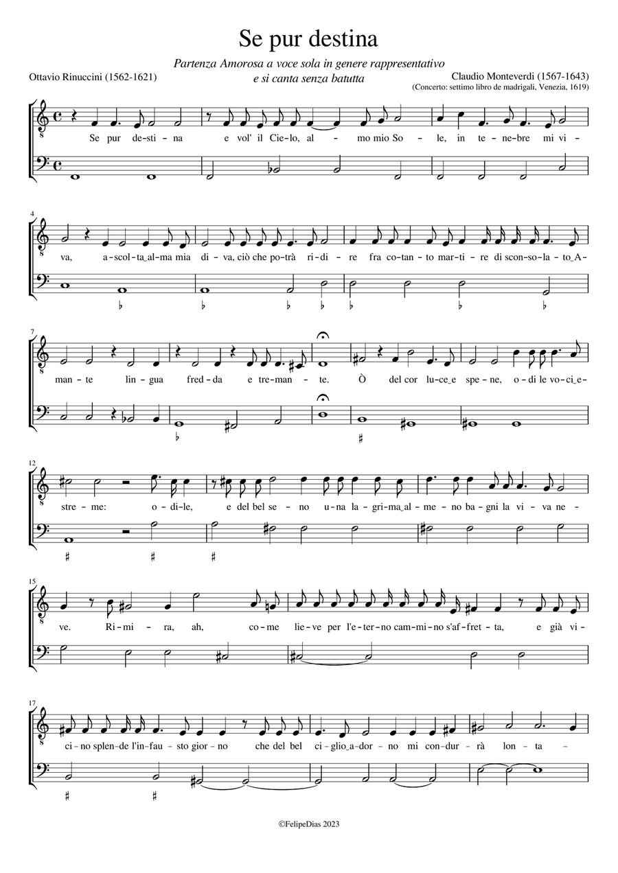 Se pur destina (Partenza Amorosa) High Voice scores gallery preview page 1