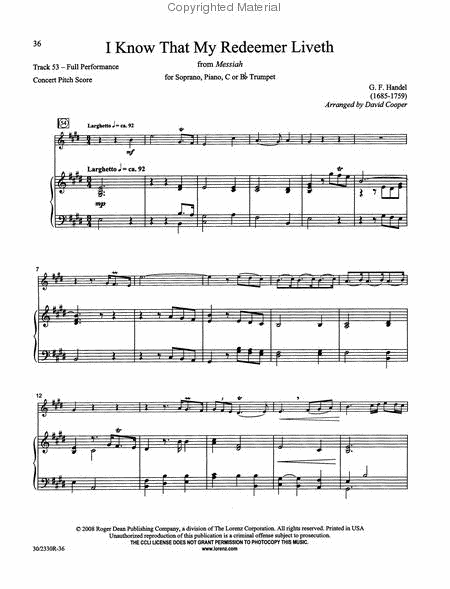 Festive Arias for Soprano or Mezzo Soprano and Trumpet, Vol. 2 image number null