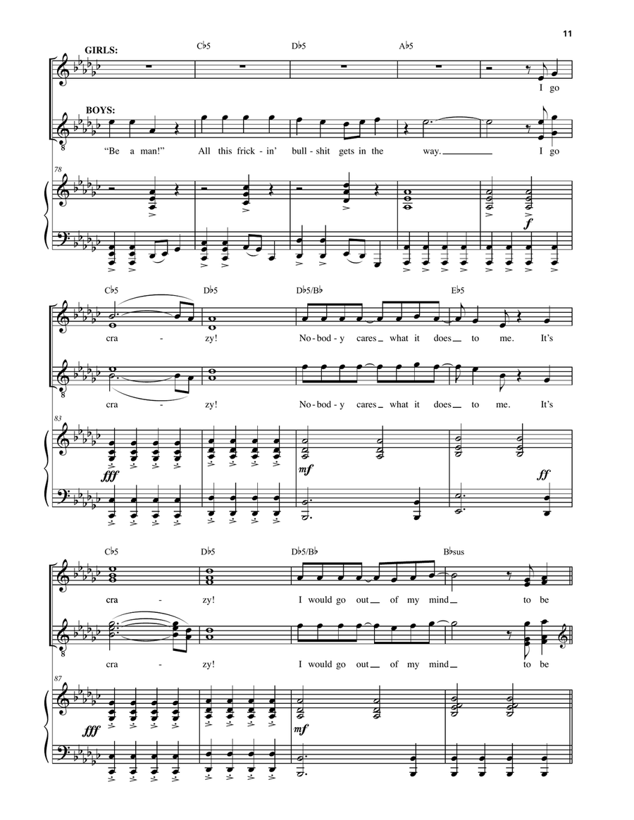 In (from Carrie The Musical) Piano, Vocal scores gallery preview page 6