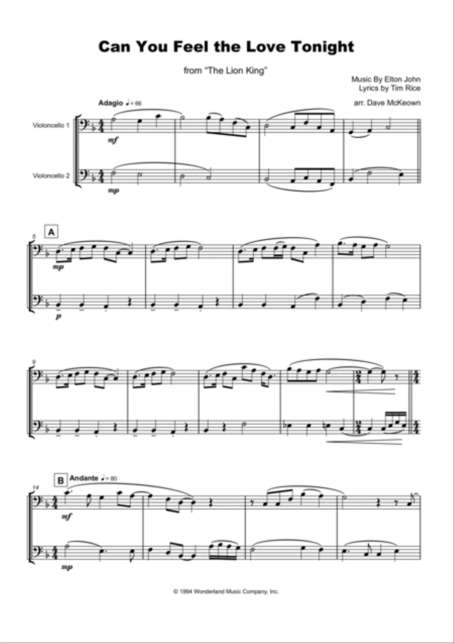Can You Feel The Love Tonight String Duet scores gallery preview page 2