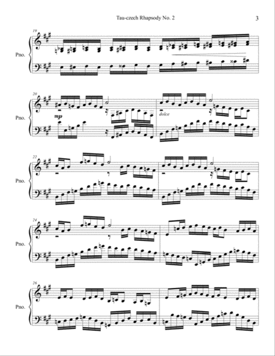 Tau-czech Rhapsody No. 2 Tau-czech Rhapsody No. 2 Piano Solo scores gallery preview page 3