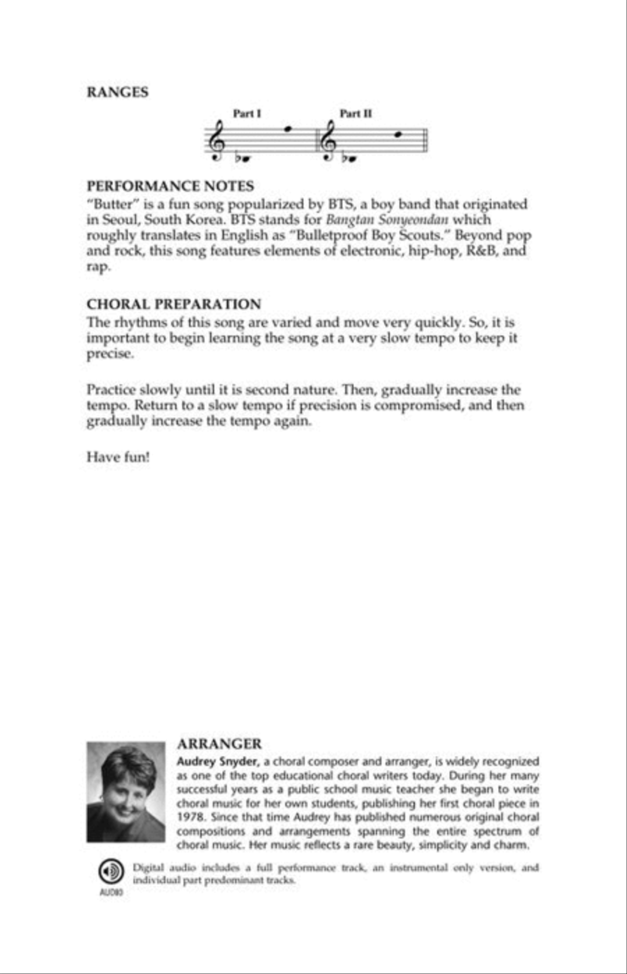 Butter Butter 2-Part scores gallery preview page 3