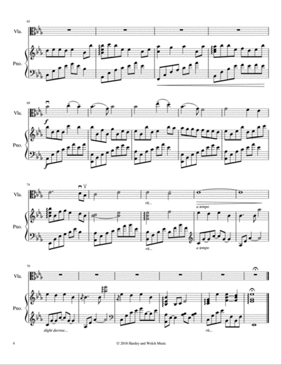Nearer, My God, to Thee Piano Quartet scores gallery preview page 4