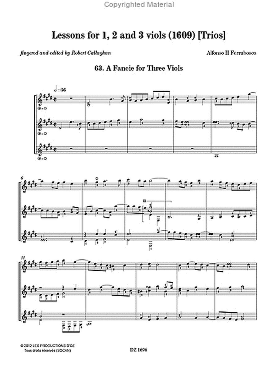 Lessons for 1, 2 and viols (1609) [trios]