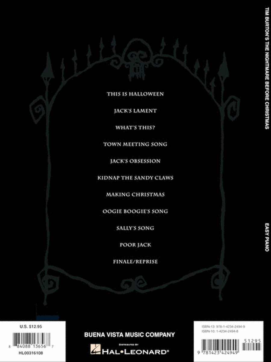 The Nightmare Before Christmas Easy Piano scores gallery preview page 7