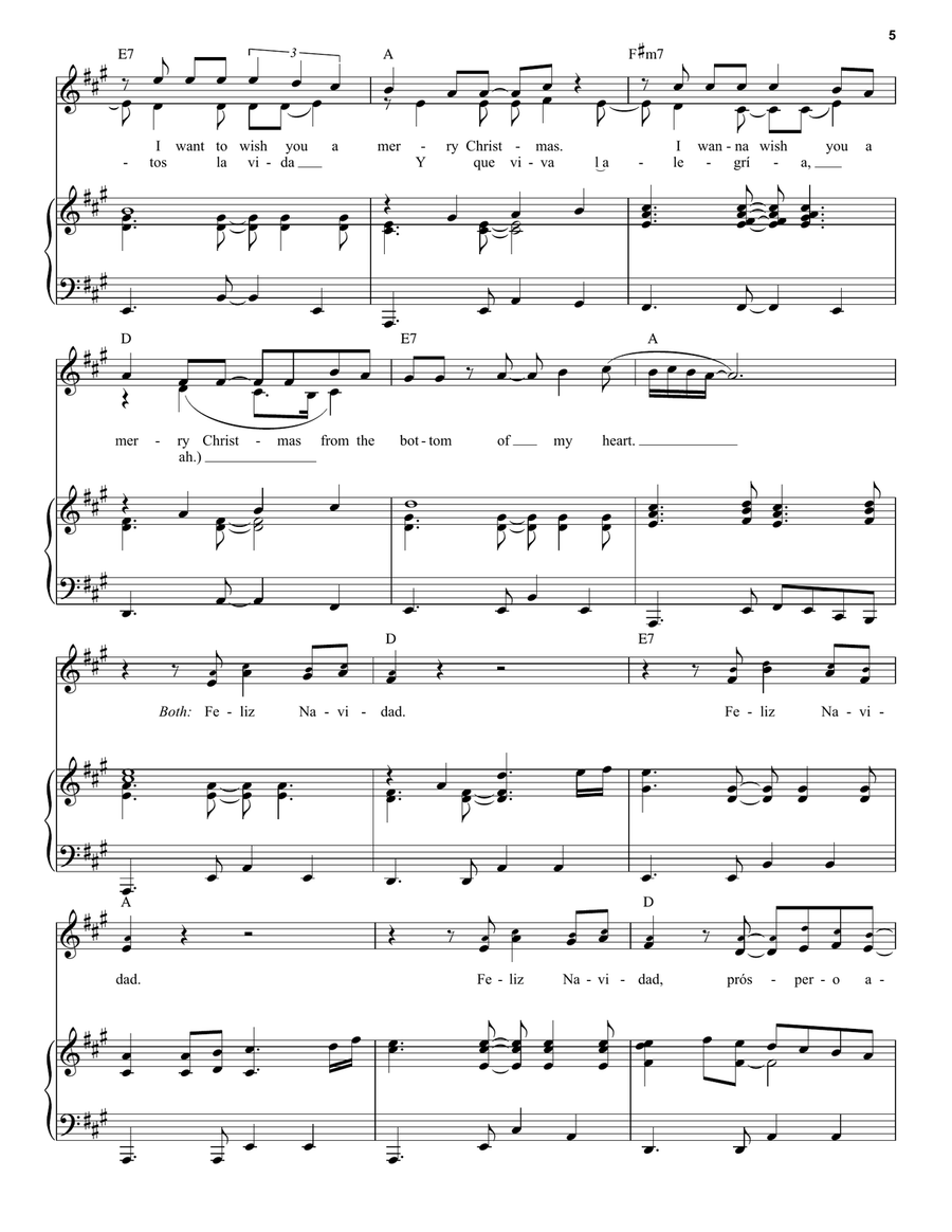 Feliz Navidad Voice scores gallery preview page 5