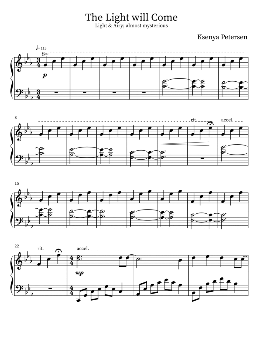 The Light will Come Piano Method scores gallery preview page 1