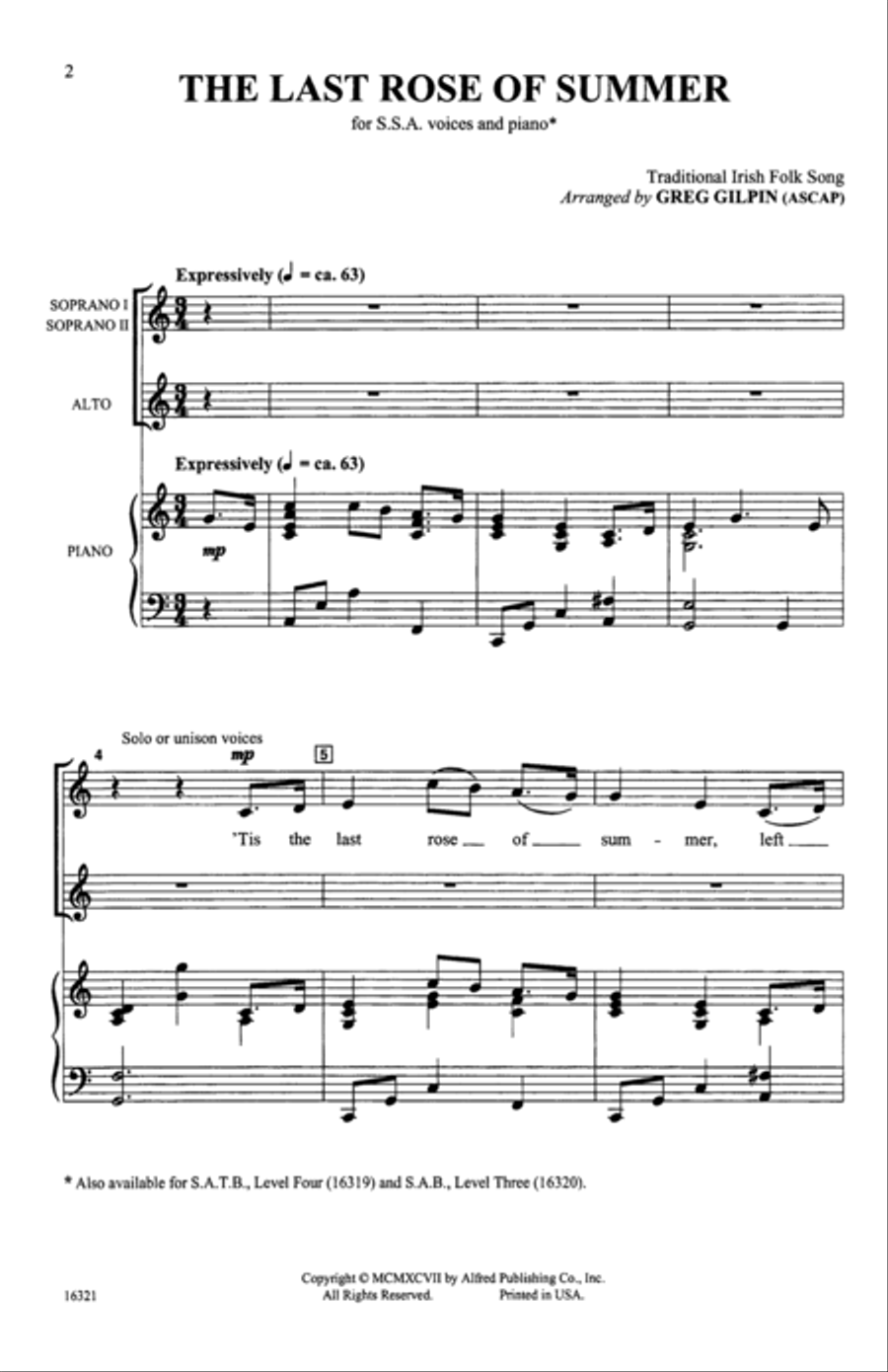 The Last Rose of Summer Women's Choir scores gallery preview page 8