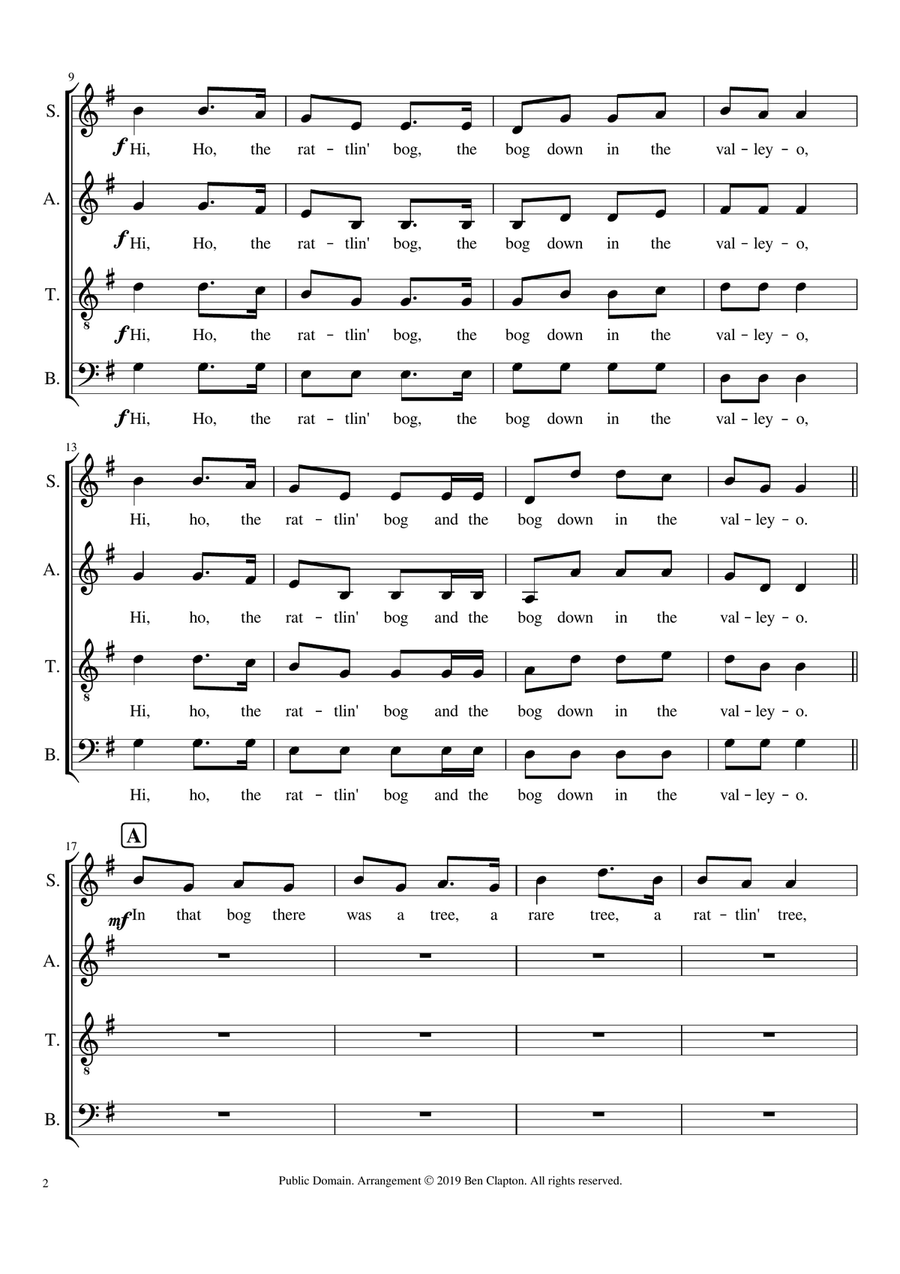 Rattlin' Bog 4-Part scores gallery preview page 2