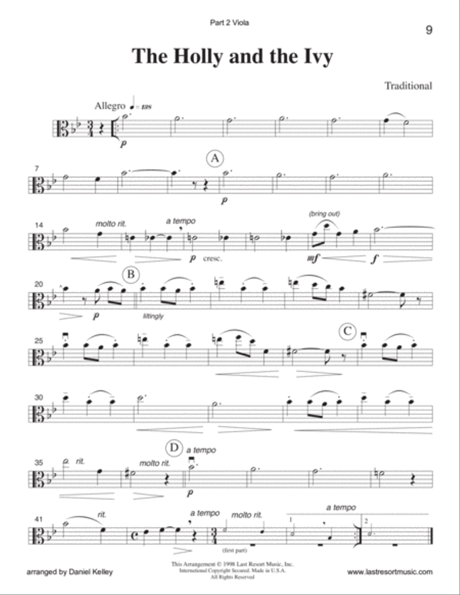 Holly and the Ivy, The for Woodwind Trio or Clarinet Trio Clarinet Trio scores gallery preview page 6
