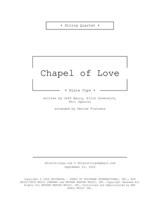 Book cover for Chapel Of Love