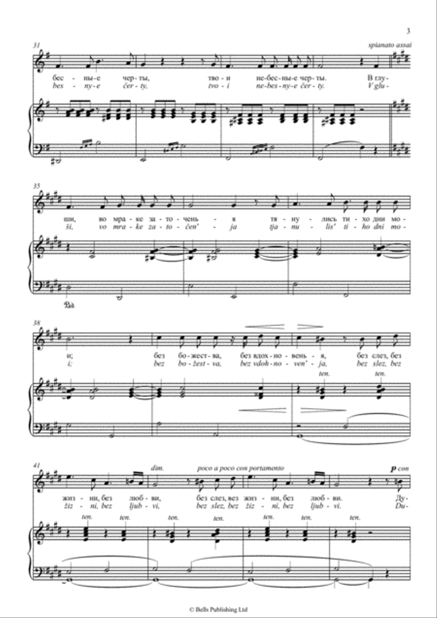 Ja pomnju chudnoe mgnovenie (E Major) Voice Solo scores gallery preview page 3