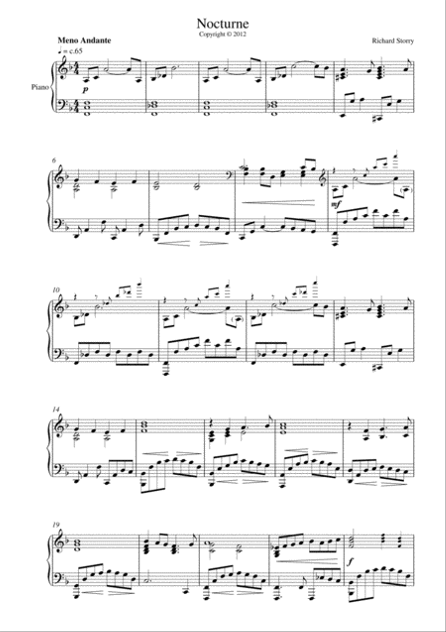Nocturne Piano Solo scores gallery preview page 1