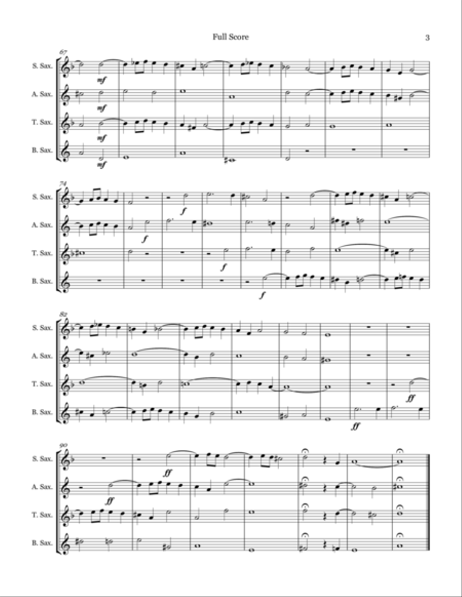 Fugue in C Minor for Saxophone Quartet (SATB) image number null