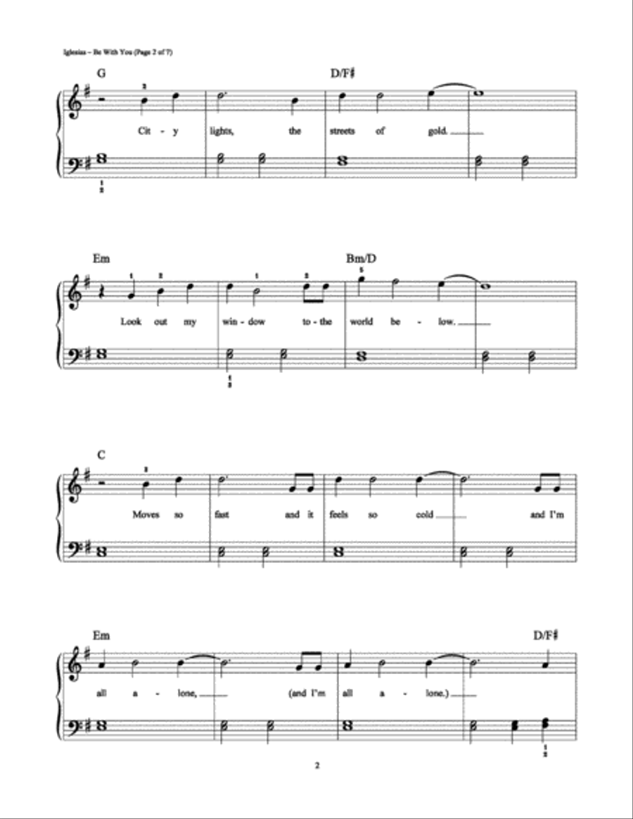 Be with You Be with You Easy Piano scores gallery preview page 2