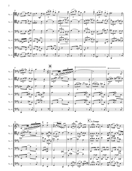 Albeniz, Tango, transcribed for 6 cellos