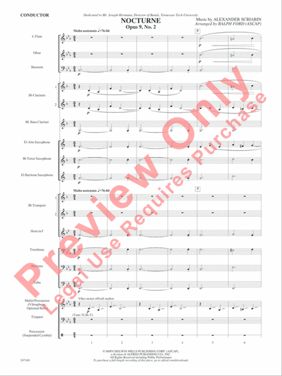 Nocturne (Opus 9, No. 2) Concert Band scores gallery preview page 4