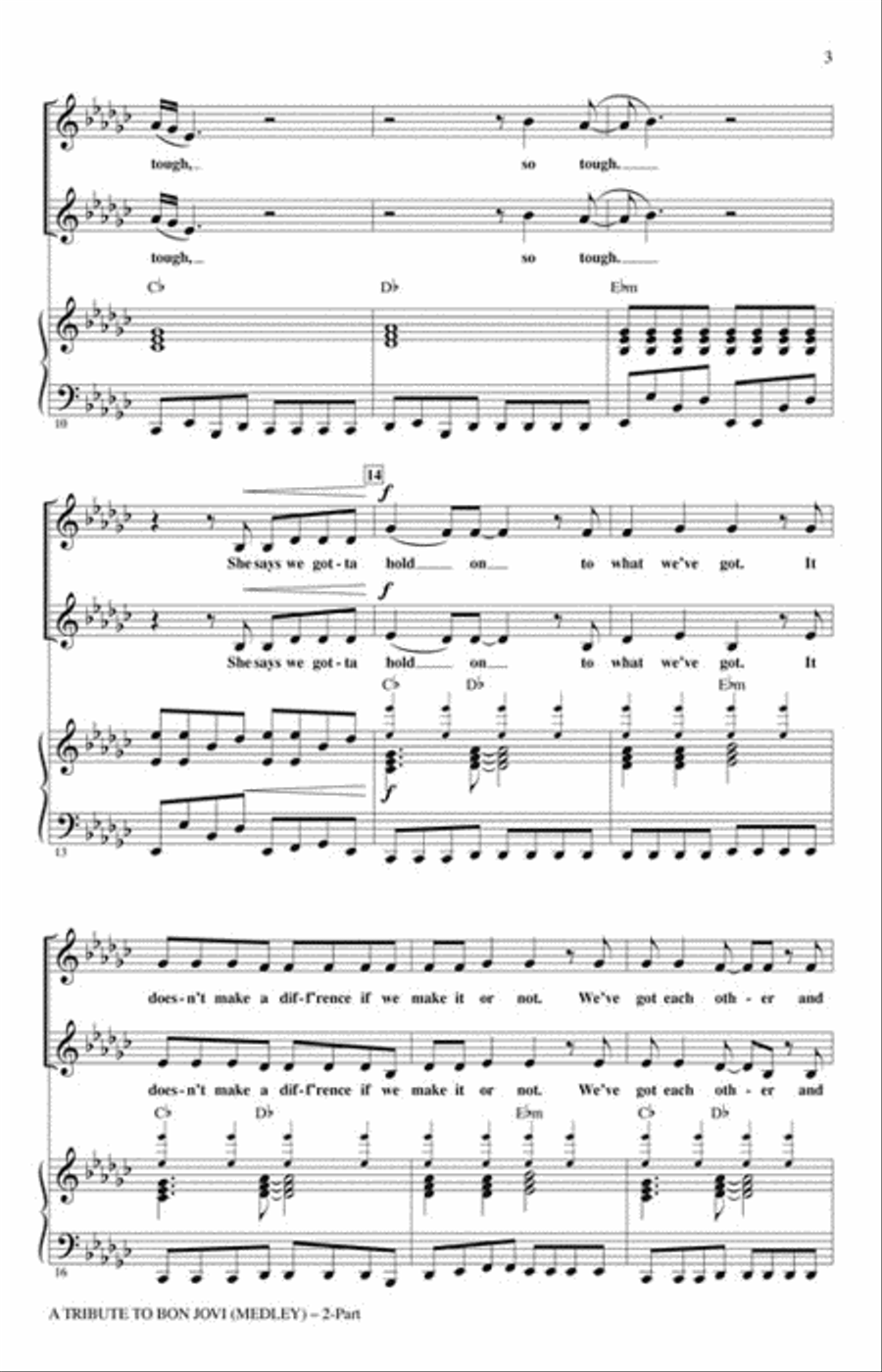 A Tribute to Bon Jovi 2-Part scores gallery preview page 3