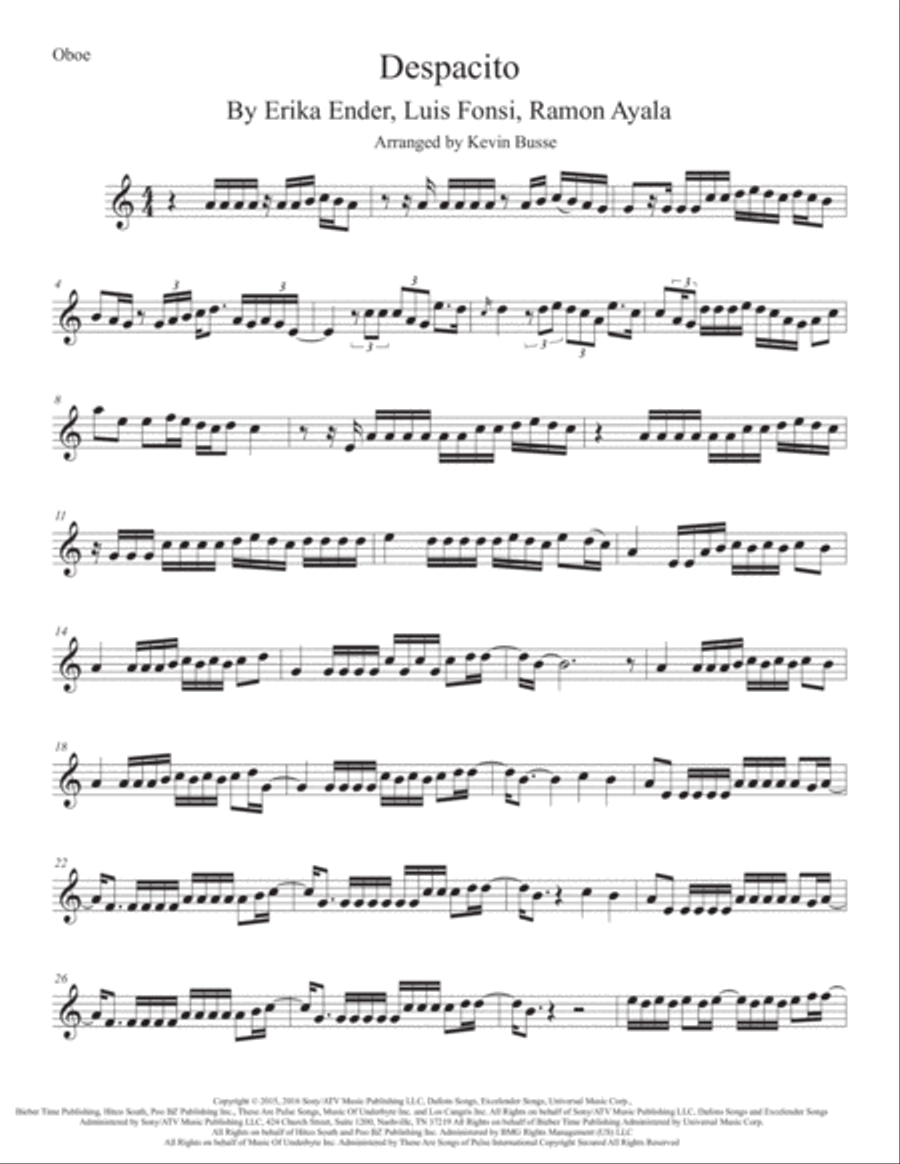 Despacito Despacito Oboe Solo scores gallery preview page 1