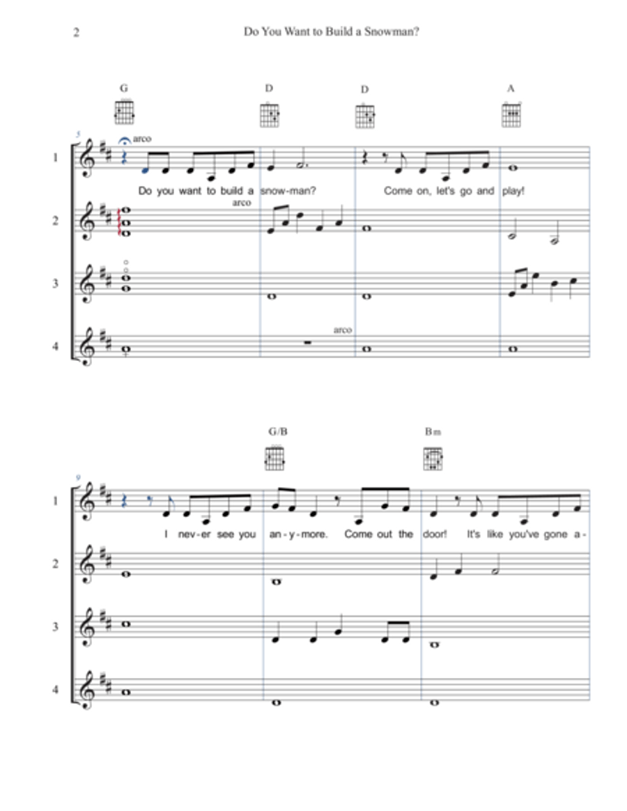 Do You Want To Build A Snowman? String Duet scores gallery preview page 3