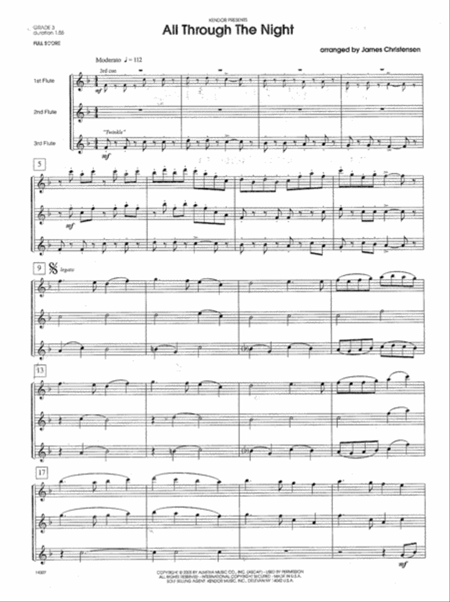 All Through The Night Flute Trio scores gallery preview page 2