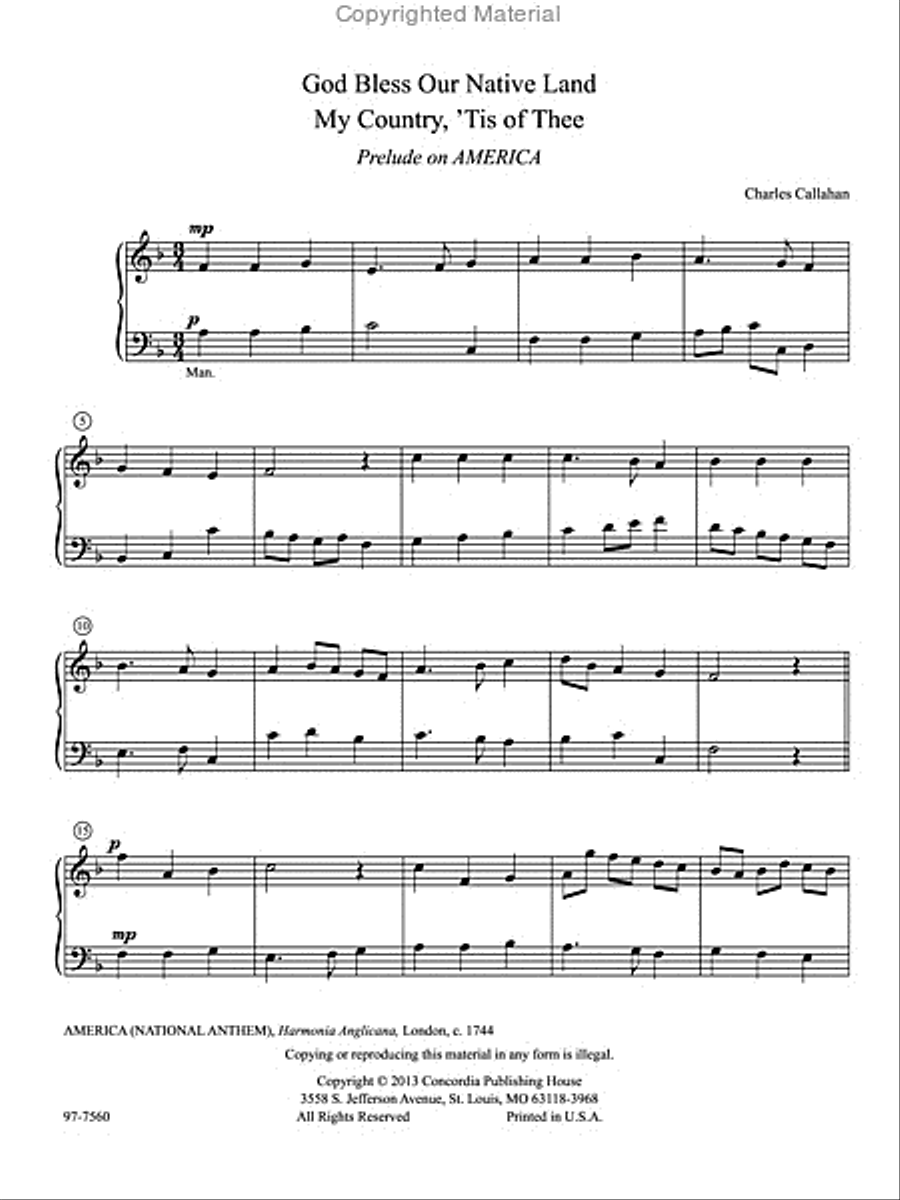 Two Patriotic Pieces for Organ Organ Solo scores gallery preview page 2