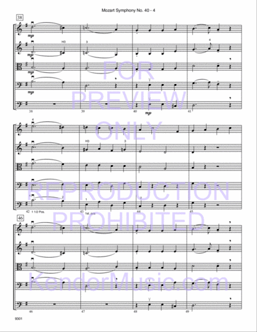 Mozart Symphony No. 40 (First Movement, K. 550) String Orchestra scores gallery preview page 5