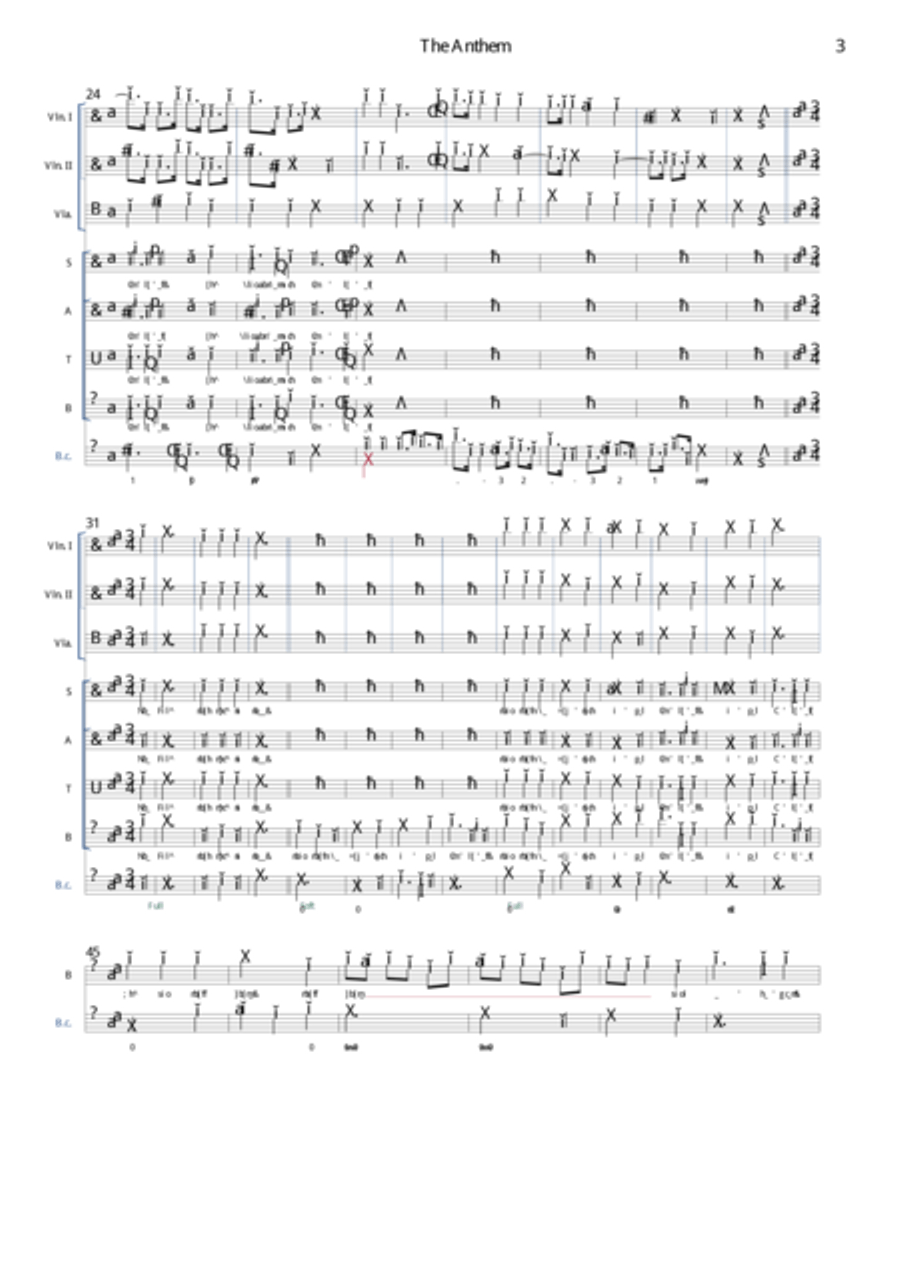 Giovanni Bononcini - Anthem (for the Funeral of John Duke of Marlborough) 4-Part scores gallery preview page 4