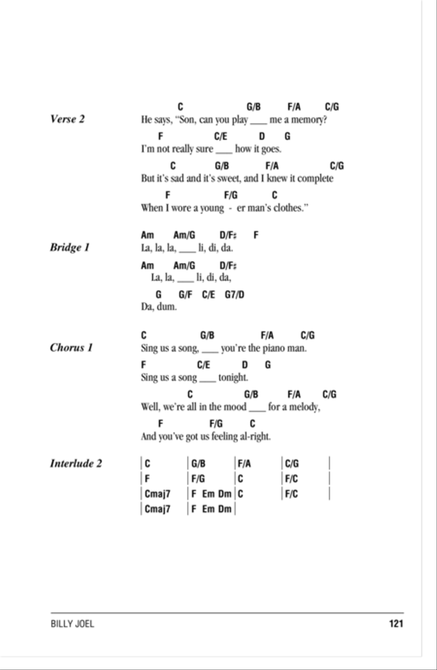 Piano Man Acoustic Guitar scores gallery preview page 2