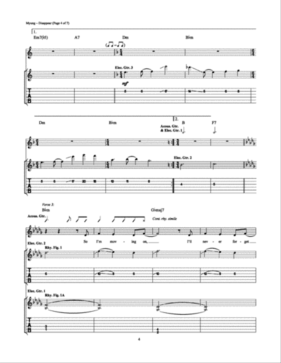 Disappear Electric Guitar scores gallery preview page 4