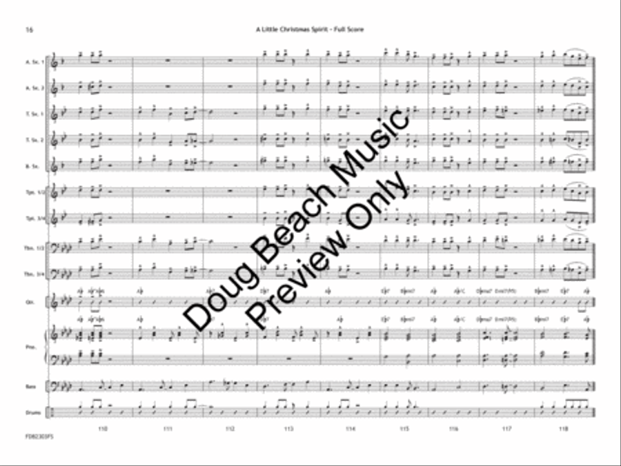 A Little Christmas Spirit (Score) Jazz Ensemble scores gallery preview page 17