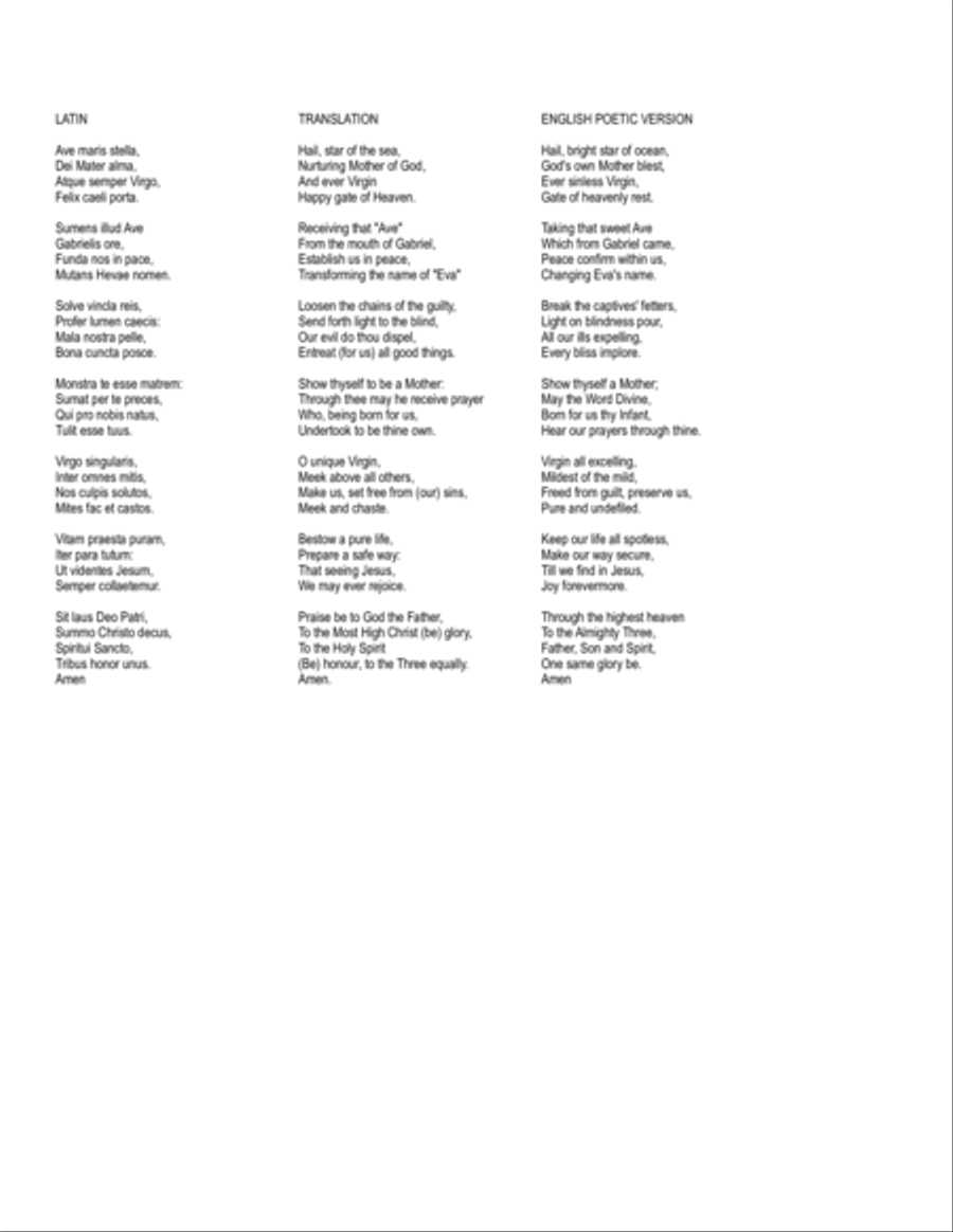 Ave Maris Stella 4-Part scores gallery preview page 11