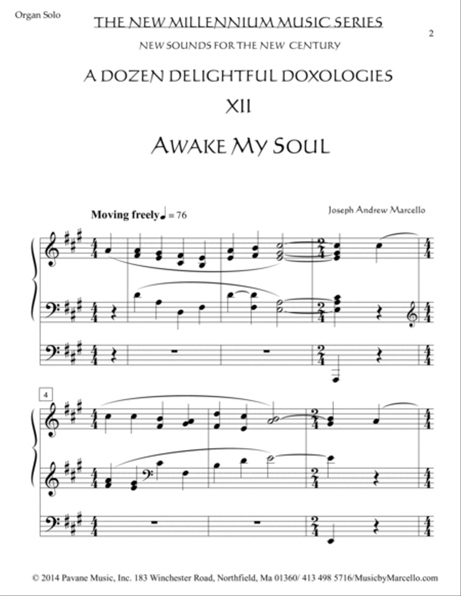 Delightful Doxology XII - Awake, My Soul - Organ (A) image number null