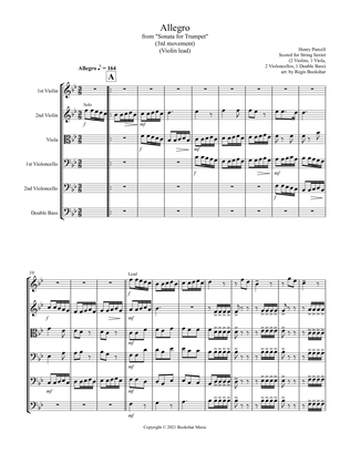 Allegro (from "Sonata for Trumpet") (Bb) (String Sextet - 2 Violins, 1 Viola, 2 Cellos, 1 Bass) (Vio