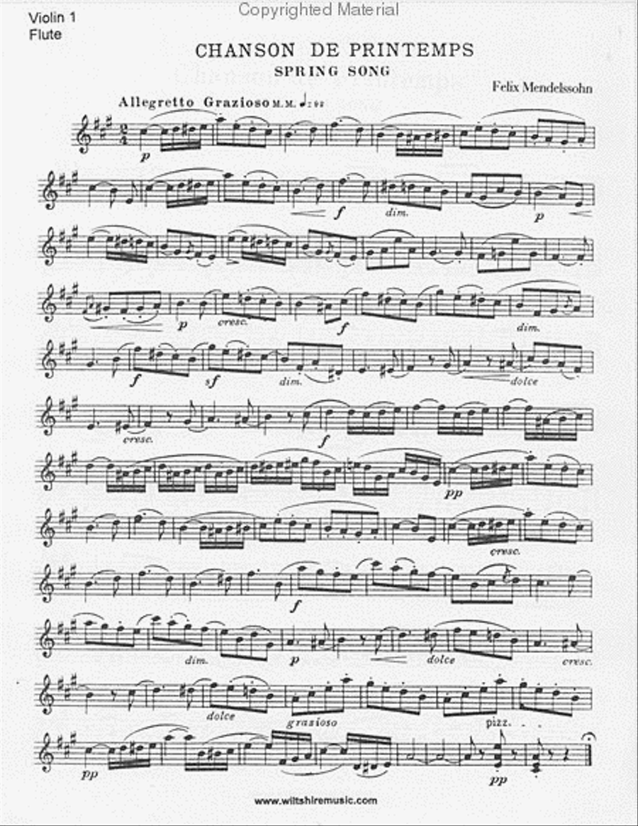 Spring Song Violin scores gallery preview page 2