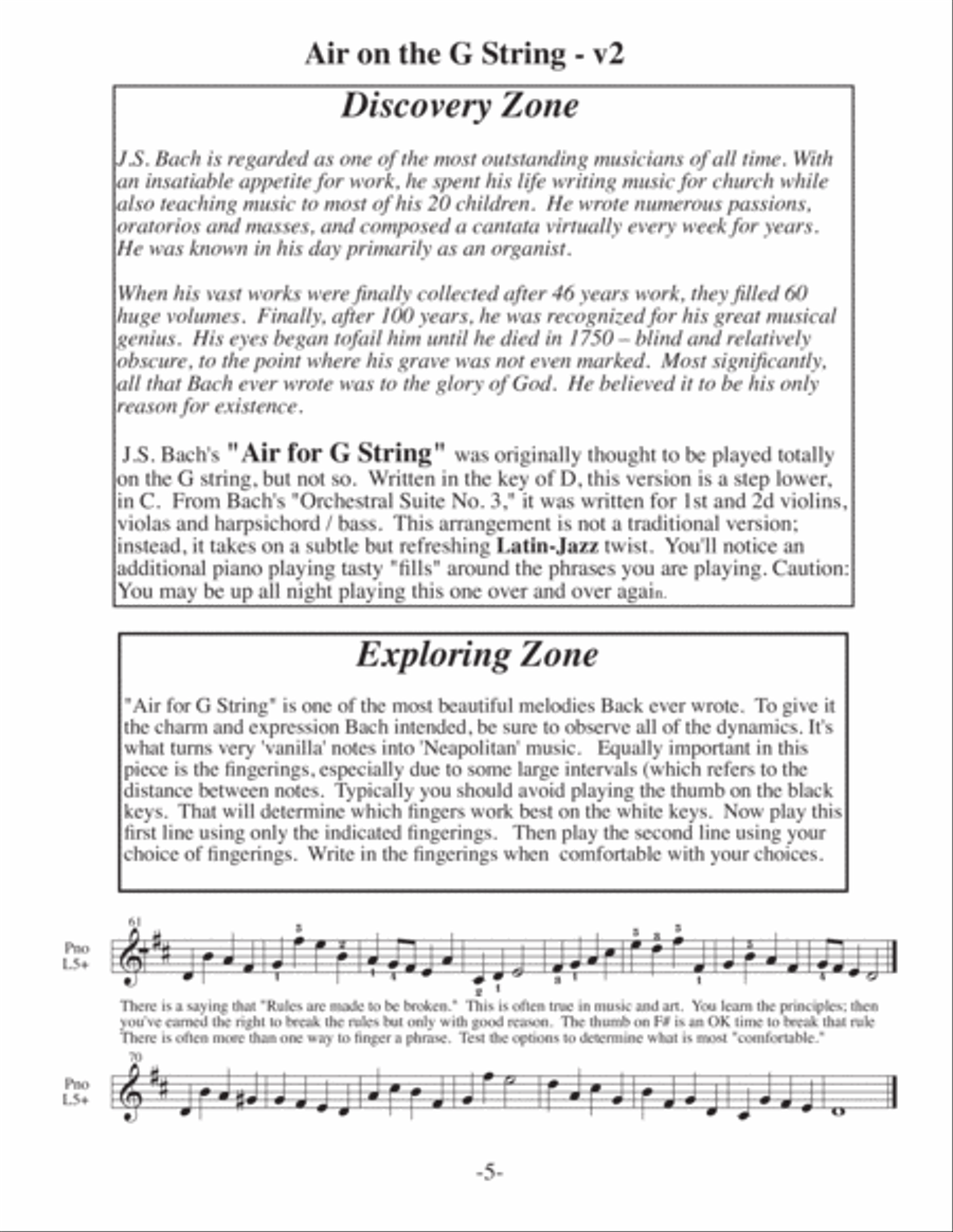 Air On the G String-v2 (3 for 1 PIANO Arrangements) – Jazz Piano Solo scores gallery preview page 6