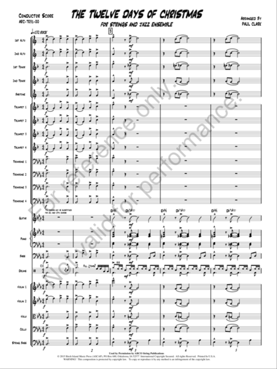 The Twelve Days of Christmas Jazz Ensemble scores gallery preview page 2