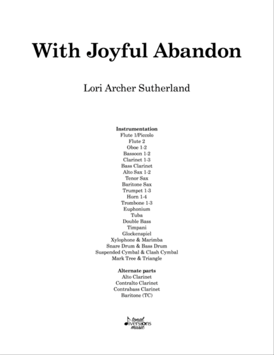 With Joyful Abandon Concert Band scores gallery preview page 2
