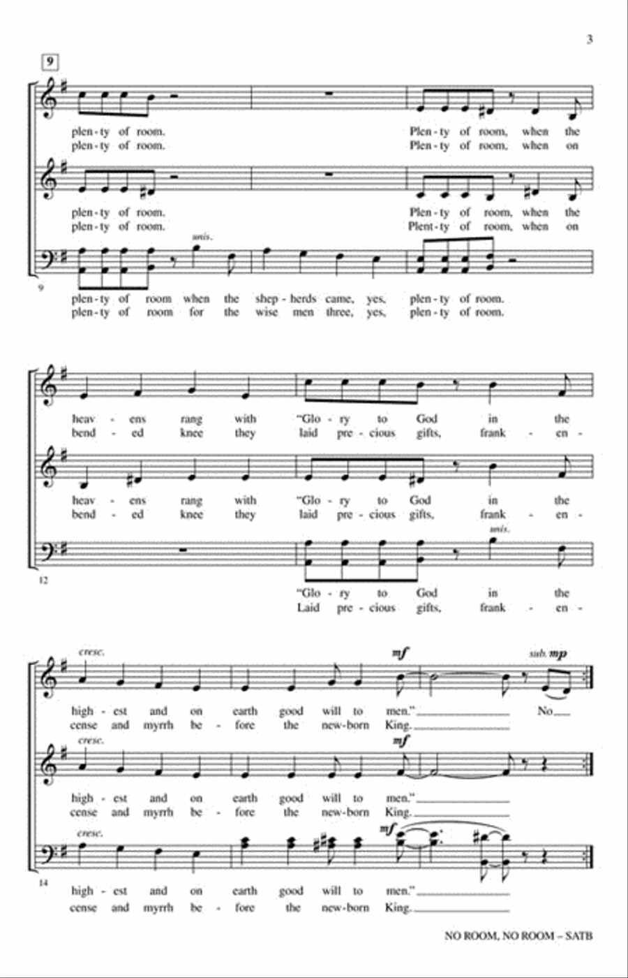 No Room, No Room 4-Part scores gallery preview page 3