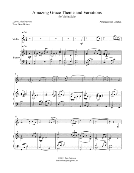 Violin - "Amazing Grace" Theme and variations image number null