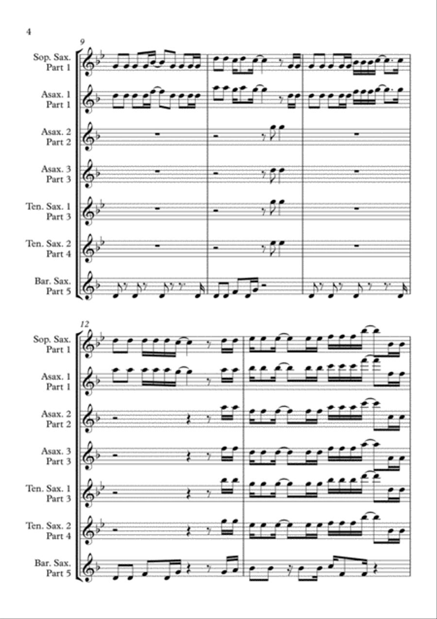 Another One Bites The Dust Woodwind Quintet scores gallery preview page 4