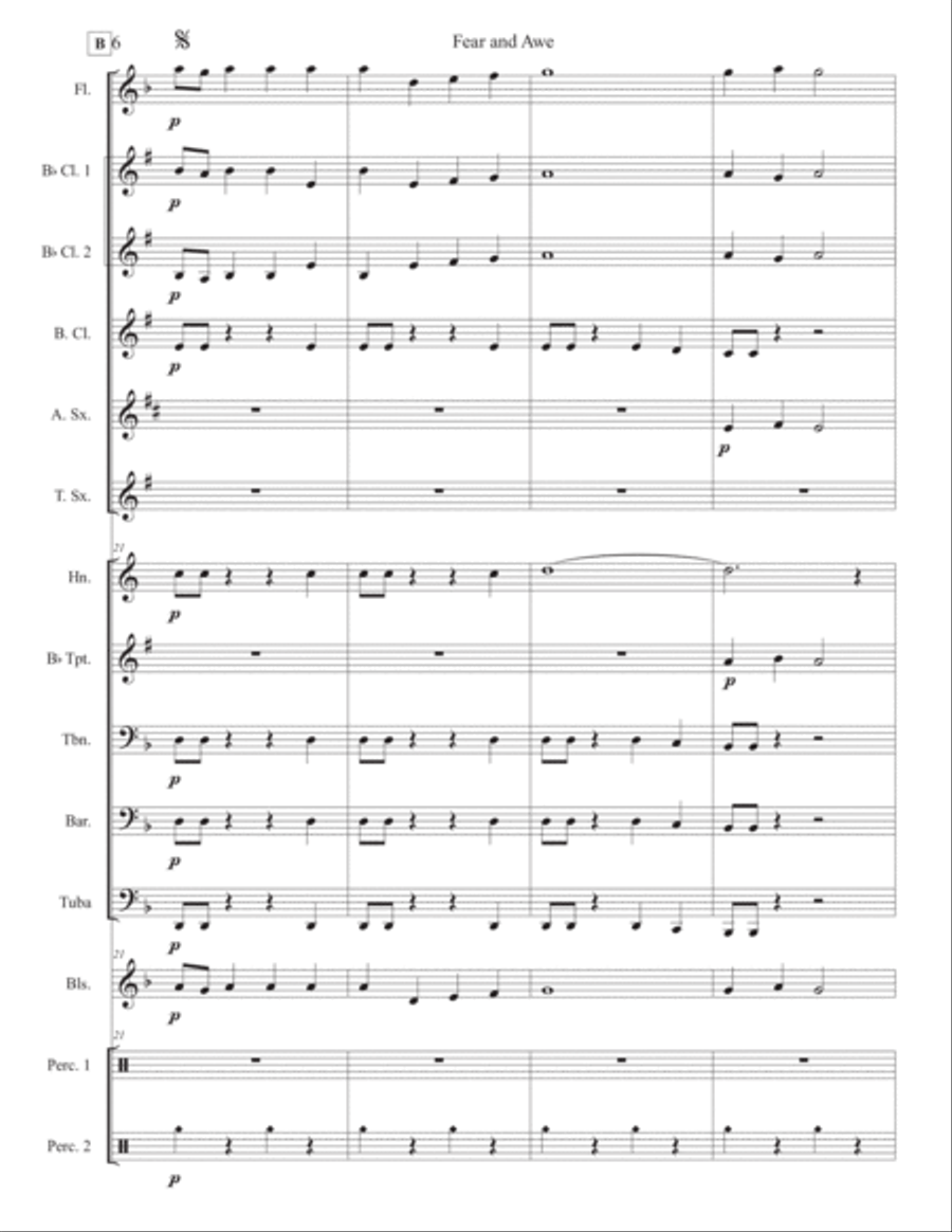 Fear and Awe Concert Band scores gallery preview page 6