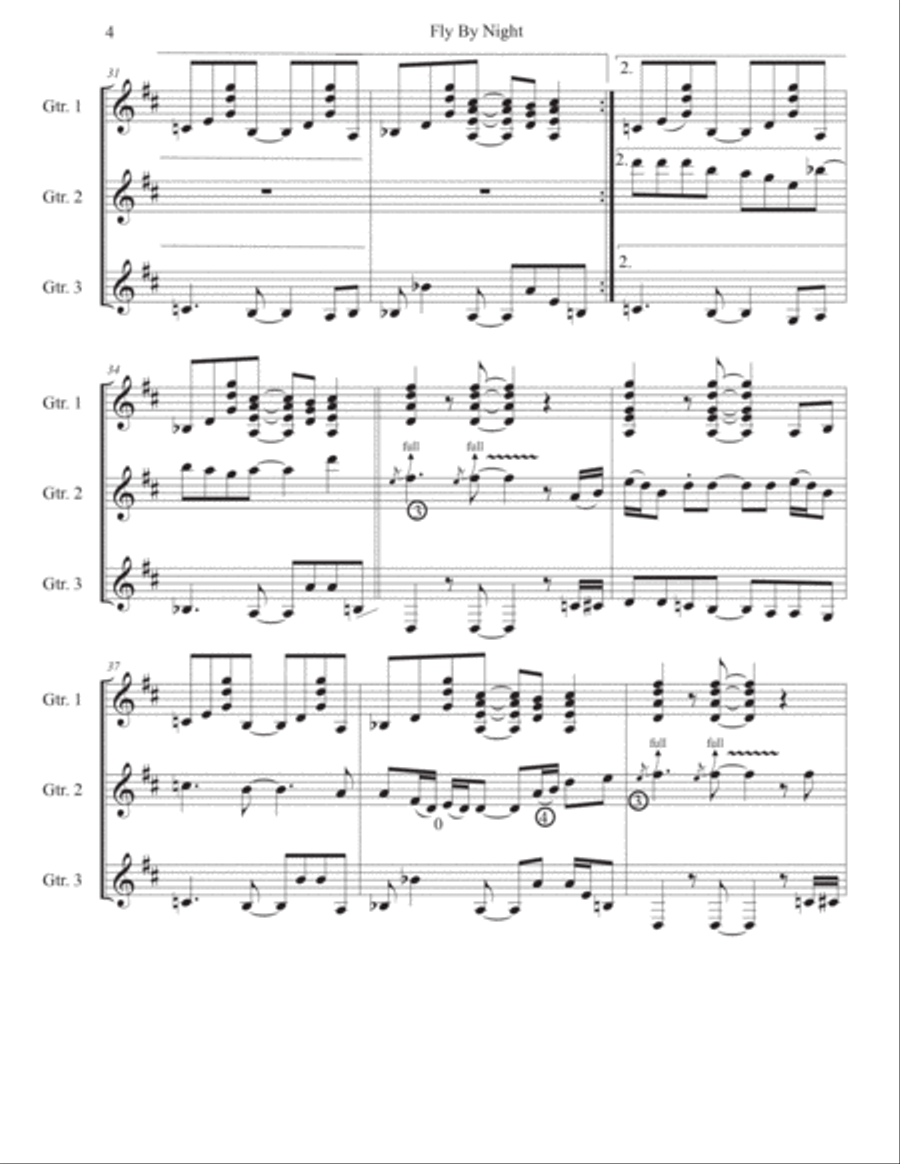 Fly By Night Guitar Ensemble scores gallery preview page 4