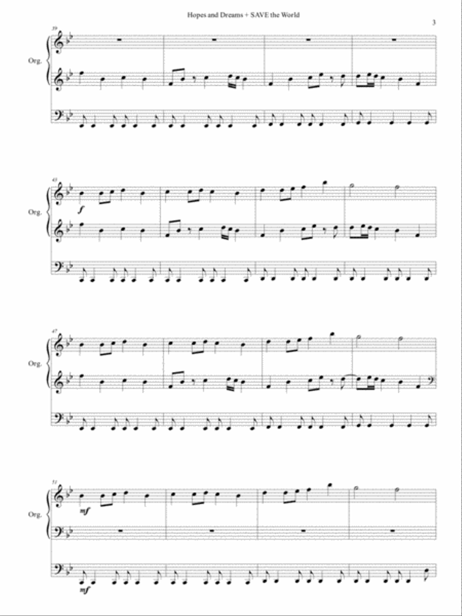 Hopes and Dreams (from Undertale) Organ Solo scores gallery preview page 4