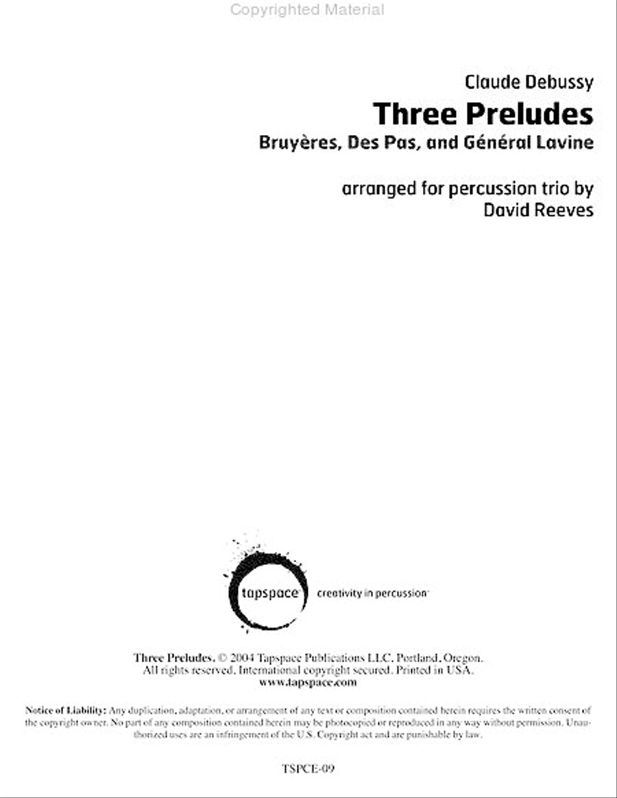 Three Preludes Percussion Ensemble scores gallery preview page 2