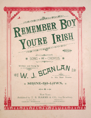 Remember Boy, You're Irish. Song and Chorus